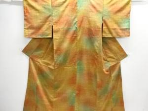 未使用品　抽象模様織り出し手織り紬着物